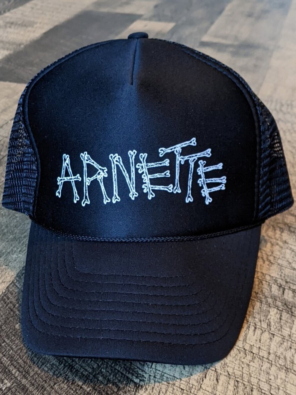 Arnette Trucker Hat Black Snapback Bones Logo